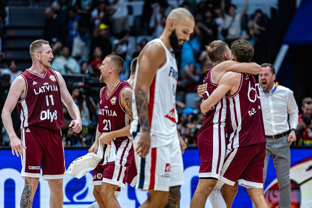 法國兩分之差不敵拉脫維亞，提早在籃球世界盃出局。（圖片：FIBA）