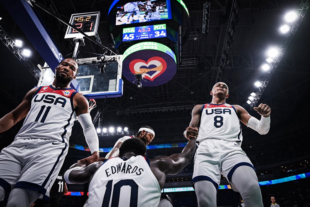 美國隊在2023年FIBA籃球世界盃第一戰，以99-72大勝紐西蘭。（圖片：FIBA）