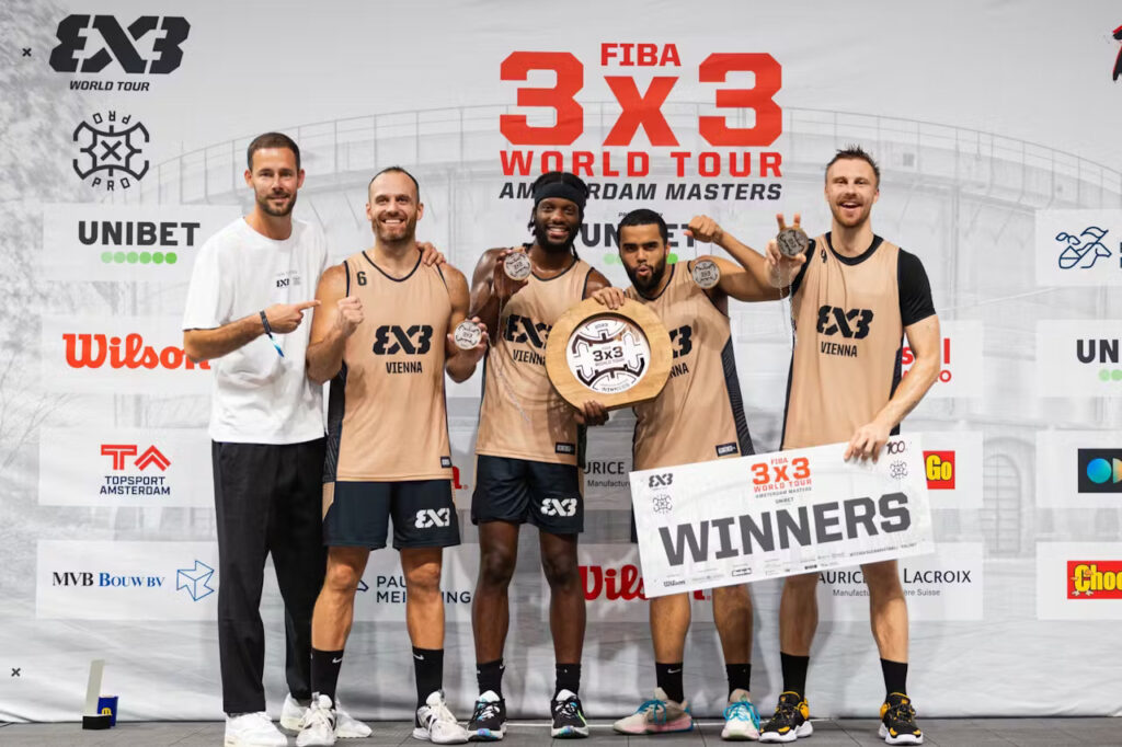 奧地利Vienna奪得FIBA三人籃球巡迴賽阿姆斯特丹大師賽冠軍。這也是FIBA三人籃球巡迴賽自2012年舉辦以來，第100個大師賽冠軍。（圖片：FIBA）